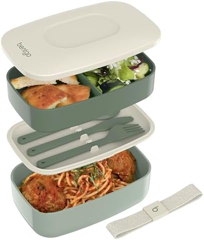 Classic Stackable 3-Compartment Adult Bento-Style Lunch Box