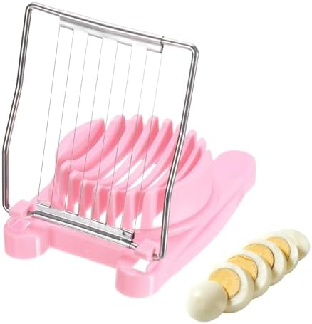 uxcell Egg Slicer for Hard Boiled Eggs, Stainless Steel Wire, Pink by uxcell