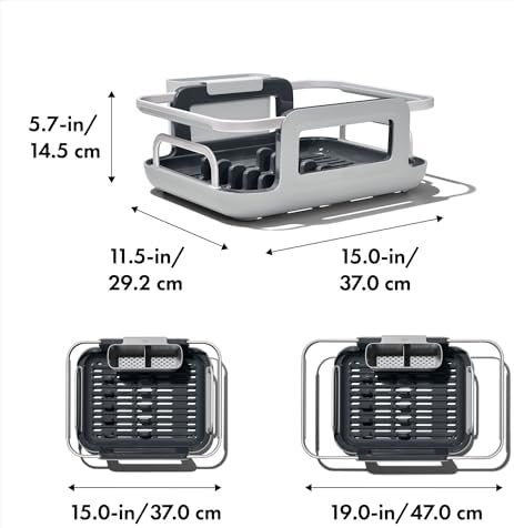 OXO Good Grips Extendable Over-The-Sink Aluminum Drying Dish Rack