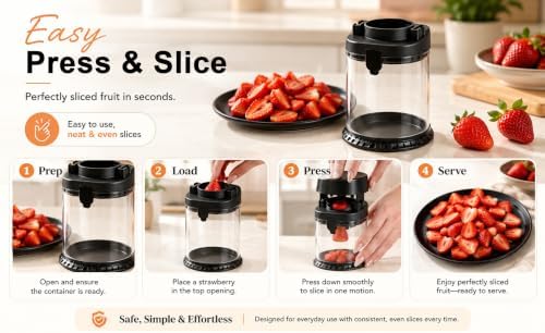 Fruit Slicer Cup, 2-in-1 Detachable Strawberry Slicer & Dicer - Image 4
