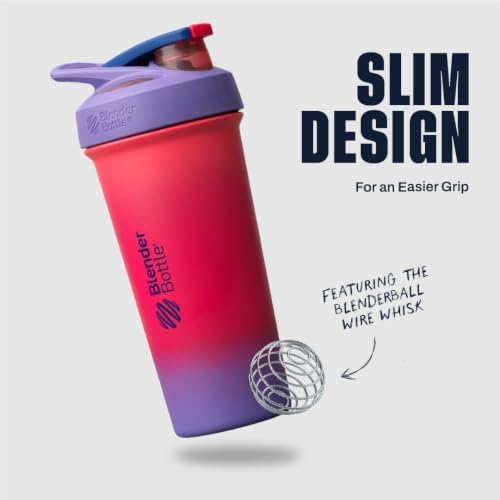 BlenderBottle Sport Sleek Stainless Steel Shaker Bottle 25 oz Neon Sunset - Image 4