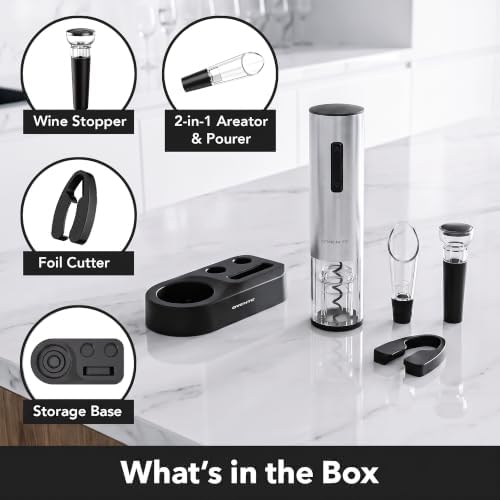 Rechargeable Electric Wine Opener Set, Silver, WBR446S