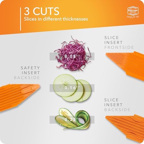 Mandoline Food Slicer Börner V3 (Basic Set) by Reston Lloyd • V-Slicer with Food Holder • Made in Germany • Fruit & Vegetable Chopper • Multiple Settings • Color: Orange - Image 2