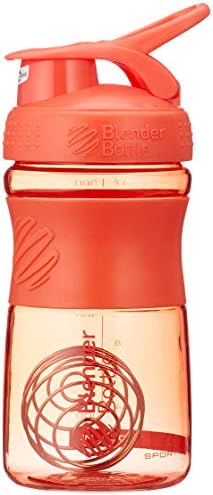 BlenderBottle SportMixer Tritan Grip Shaker Bottle, Coral/Coral, 20-Ounce by BlenderBottle