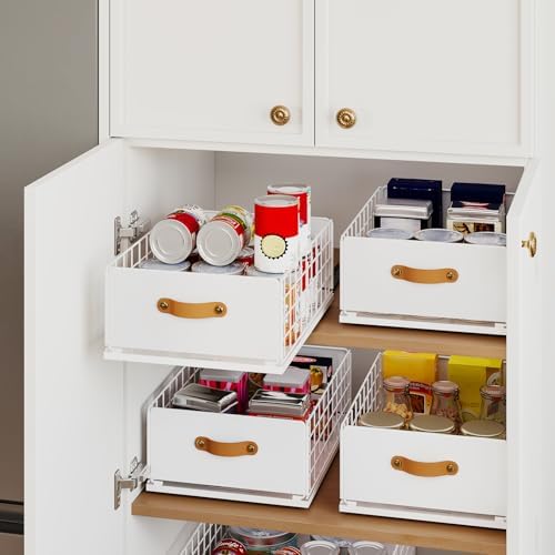 Pull Out Cabinet Organizer, Slide-Out Pantry Shelves, Fits Framed Cabinets