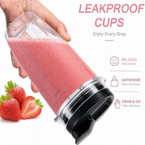 24 oz Replacement Cups 4-Pack with To-Go Lids for Ninja BL450 BN801 - Image 4