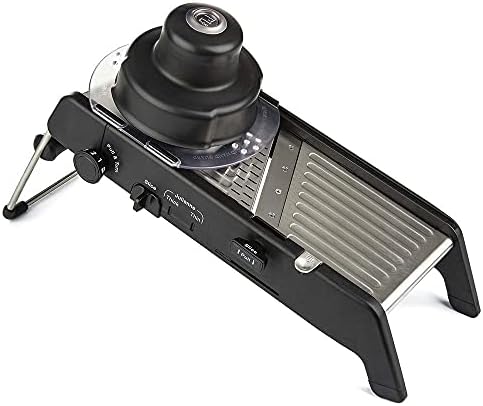 PL8 Professional Mandoline 2.0 - Adjustable Mandoline Slicer with 4 Cutting Thicknesses, Spring-Loaded Hand Guard, Stainless Steel Slicing Ramp, Foldable Non-Skid Feet for Safe, Convenient Food Prep by PL8