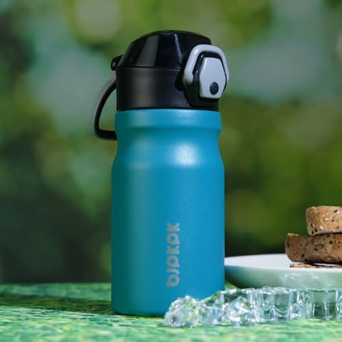 BJPKPK 14 oz Insulated Water Bottle, Straw, Handle, Stainless Steel Flask - Image 5