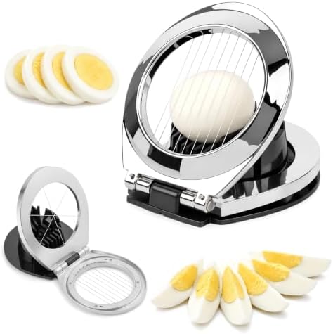 Egg Slicer for Hard Boiled Eggs, Heavy Duty Egg Cutter with 3 Slicing Styles, Dishwasher Safe Stainless Steel Cutting Wires, Ideal for Strawberries, Mushrooms & Soft Fruits by Unknown