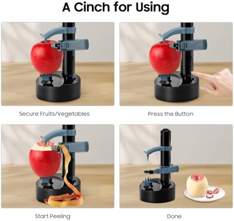 Electric Peeler Tabletop Potato Peeler Spinner Automatic Fruit & Vegetable Peeling Machine Adjustable Automatic Peelers for Hard-Skinned Vegetables and Fruits