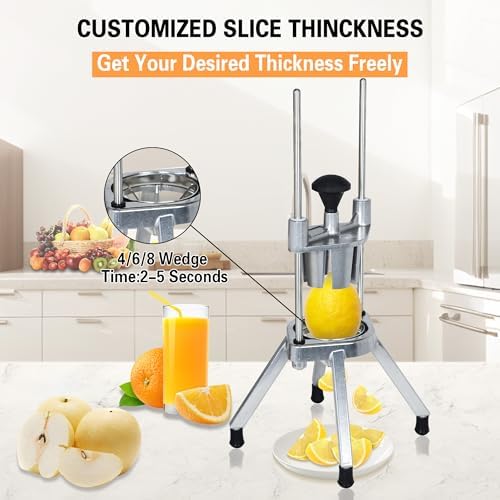 Hakka Commercial Easy Wedger Slicer Lemon Cutter with 3 Blades, 4/6/8 Wedger Stainless Steel Fruit Cutter Lime Slicer for Lemons Limes Tomatoes Potatoes - Image 3