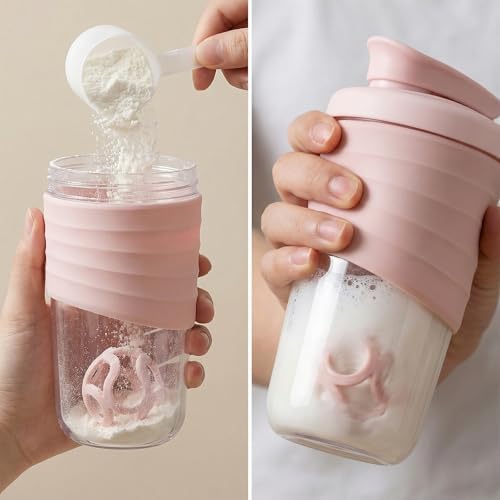 X SIM FITNESSX 530ML Protein Shaker Bottle, Small Portable Mixer Cup, BPA Free (light Green) - Image 5