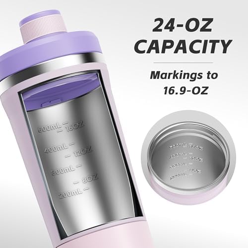 PROCHAIN Insulated Stainless Steel Protein Shaker Bottle, 20oz Metal Mixer - Image 5