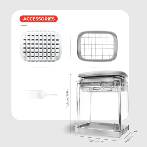 French Fry Cutter with 1 Blade Stainless Steel Manual Potato Chopper Gray - Image 6