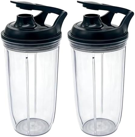 2pcs Replacement juicer personal jar 24oz cup with Premium To Go Lid, Compatible with nutribullet Ultra Plus+ Compact Kitchen System（NB50550AK）and Ultra Plus+ 2-in-1 Compact Kitchen System（NB20550） by Unknown