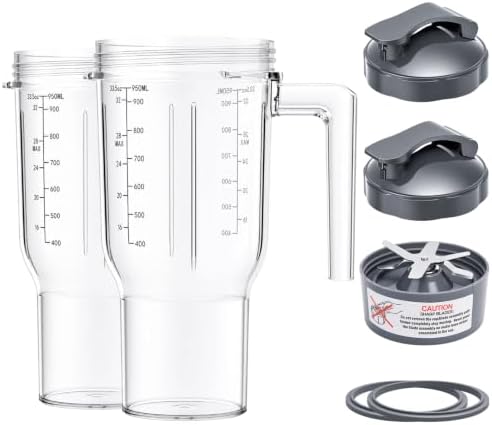 33.5 oz Blender Replacement Cups with Handle Compatible with NutriBullet by Cheuyeehui
