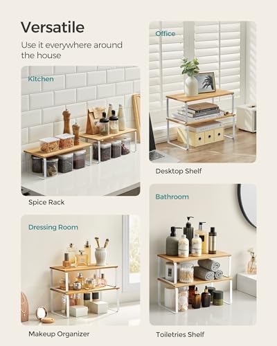 Cabinet Organizer Shelf, Set of 4 Spice Rack, Kitchen Storage