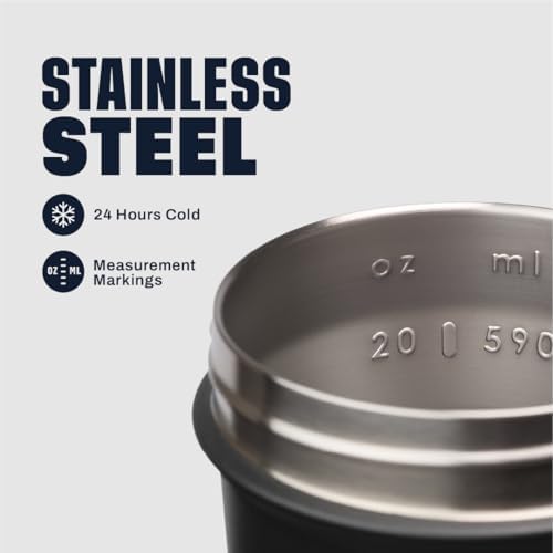 BlenderBottle Sport Sleek Stainless Steel Shaker Bottle 25 oz Black - Image 3