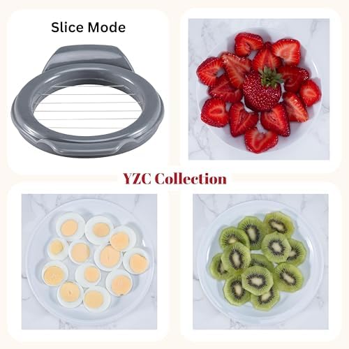 YZC Egg Slicer For Hard- Boiled Eggs - Multipurpose Strawberry Slicer Stainless Steel Wire Cutter - Dicer for Soft Fruit, Mushroom, Avocado - Great as Egg Cutter, Banana Slicer, Kiwi Cutter, Egg Dicer - Image 4