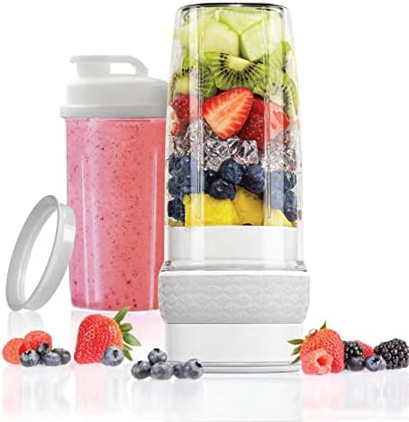 Bionic Blade Personal Portable Blender 26.5 oz with Extra Shaker & Lid, Cordless & Rechargeable, Airtight Mini Blender for Smoothies, Shakes, Juices & Sauces, White, As Seen on TV - Image 2