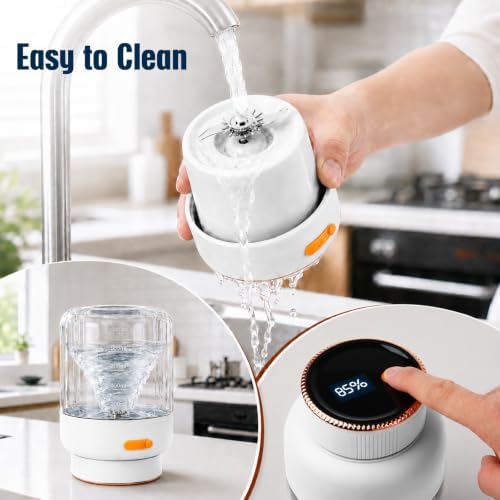 Portable Blender, Personal smoothie juicer, Shaker blender, 33oz USB portable rechargeable Juicer cup with 38 Blades for Kitchen, Travel, Gym， Office – Cream White - Image 5