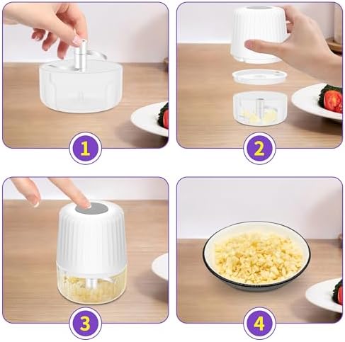 100ML Garlic Chopper, Electric Garlic Mincer, Mini Food Processor - Image 6