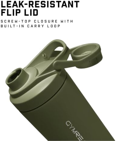 Gymreapers Stainless Steel Protein Shaker Bottle - Double Wall Insulated, Leak Proof, BPA-Free Metal Vacuum Blender Cup For Gym, Sports, Pre & Post-Workout Cold Hydration - 26 OZ (OD Green) - Image 2