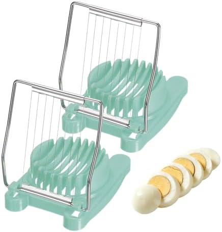 uxcell 2 Pack Egg Slicer for Hard Boiled Eggs, Stainless Steel Wire, Green by uxcell
