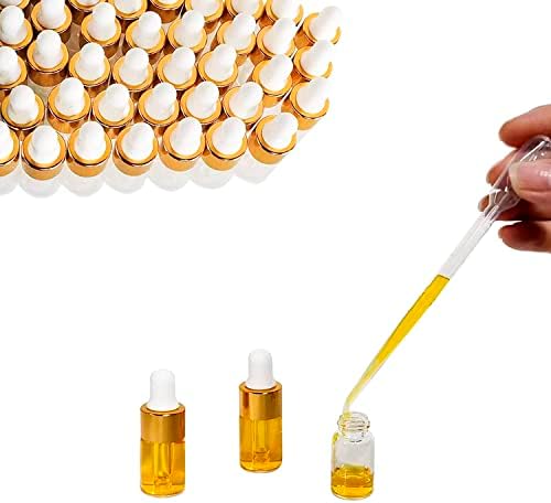 50PCS Transparent Sample Dropper Bottles, 3 ml Mini Essential Oil Dropper Bottles, Perfume Bottles with 2 Plastic Droppers for Travel Test Samples - Image 5