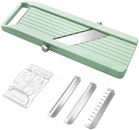 Mandoline Slicer for Kitchen, Upgrade Super Slicer for Vegetable, 3 Interchangeable Stainless Steel Blades, Handheld Vegetable Cutter for Cucumber, Potato, Carrot & More, Rustproof & Dishwasher-Safe