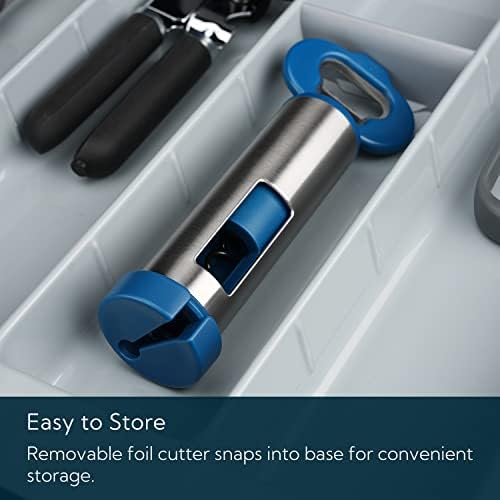 3 in 1 Wine Bottle Opener Corkscrew with Foil Cutter, Beer Bottle Opener with Magnetic Cap Catcher, Works Easily Like Electric Opener, Wine Corkscrew, Gifts for Men and Women
