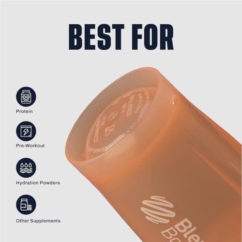BlenderBottle Classic V2 Plastic Shaker Bottle 20 oz Peach - Image 4