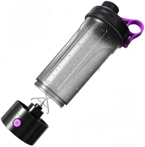 Electric Protein Shaker Bottle, 22 oz (650ml) Detachable Rechargeable Mixer Cup, Portable Self-Stirring Vortex Blender for Shakes (Purple-Classic) - Image 6