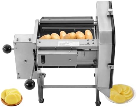 Electric Vegetable Slicer Commercial Fruit Slicer Machine, 0-0.4 Inch Adjustable Thickness, Stainless Steel Vegetable Fruit Cutter for Cabbage, Potatoes, Tomatoes, Lemons by Unknown