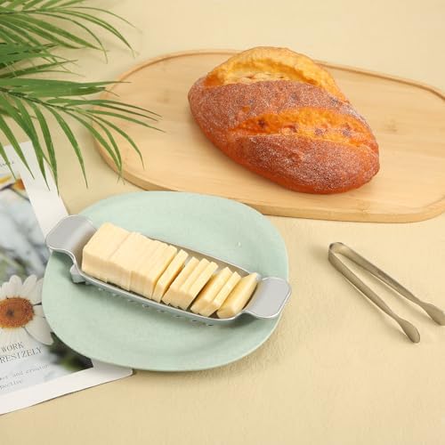 2pcs Cheese Slicer, Stainless Steel Butter Slicer Tool Handheld Cheese Cutter Wire Butter Cutter Single Stick Kitchen Slicing Tool for Fruit Eggs Butter Cheese - Image 7