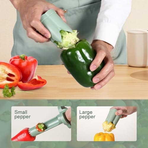 2025 New Pepper Seed Corer Remover,2 in 1 Fruit Bell Pepper Corer Seed Remover Tool,Pepper Deseeder Tool for Vegetables Kitchen Gadget. (3)