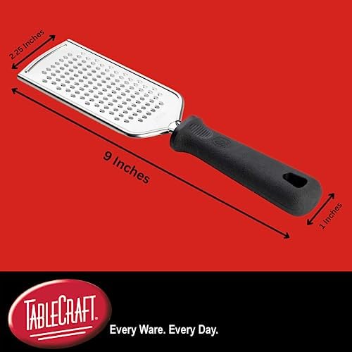 10978 Grater, Small Holes Stainless Steel Handheld Grater, Ergonomic Non-Slip Handle, PerfectGrip Utensil, Dishwasher Safe, 2.25" x 1" x 9.5", Silver