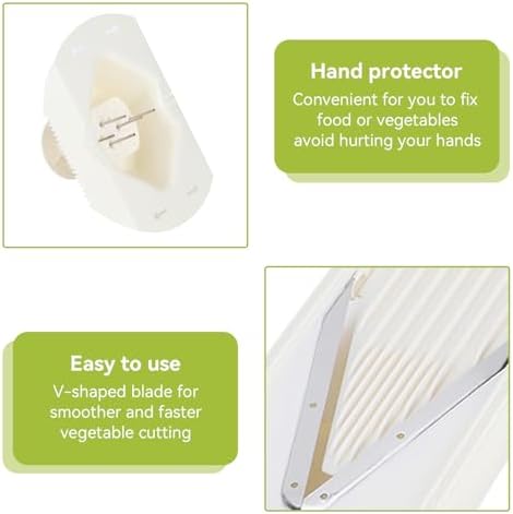 Mandoline Slicer, Adjustable Handheld Mandoline Slicer Stainless Steel Blade Vegetable Cutter for Fruits and Vegetables - Image 7