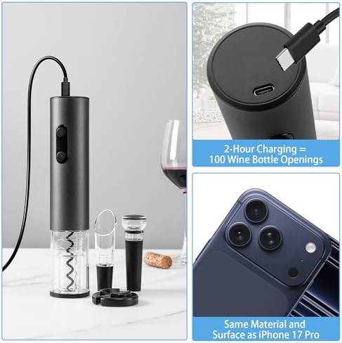 Electric Automatic Wine Bottle Opener Set, Rechargeable Wine Opener Set