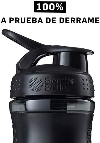 BlenderBottle SportMixer Tritan Grip Shaker Bottle, Transparent Black/Grey, 28-Ounce - Image 5