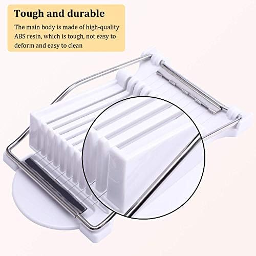 Slicer, Luncheon Meat Slicer Boiled Egg Fruit Soft Cheese Butter Slicers Cutter, Stainless Steel Wires, Cuts 10 Slices (White) - Image 4