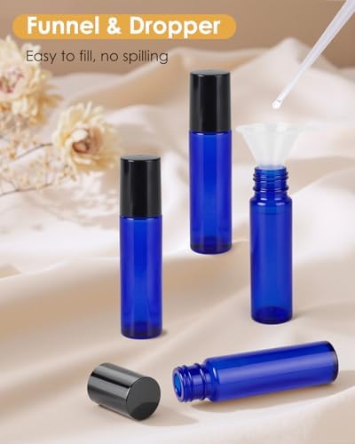 Essential Oil Roller Bottles - 4 Pack Refillable 10ml Glass Roller Bottles - Image 3