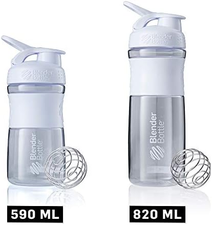 BlenderBottle SportMixer Tritan Grip Shaker Bottle, Clear/White, 28-Ounce - Image 7
