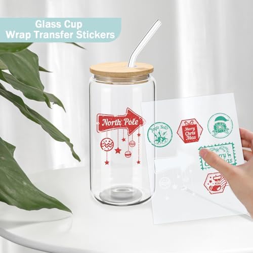 20 Pack Glass Cups with Bamboo Lids and Glass Straws 16oz Clear Glass Tumblers Beer Can Shaped Drinking Glasses Iced Coffee Cups, Cute Tea Cups for Whiskey, Soda, Cocktail, Gift