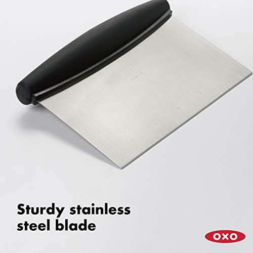 OXO Good Grips Chef's Mandoline Slicer 2.0, Black & Steel and OXO Good Grips Stainless Steel Scraper & Chopper,Silver/Black - Image 6