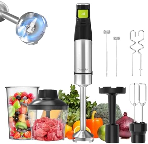 Consciot 7-in-1 Immersion Blender Handheld Max 1100W, Trigger Speed Control by Consciot