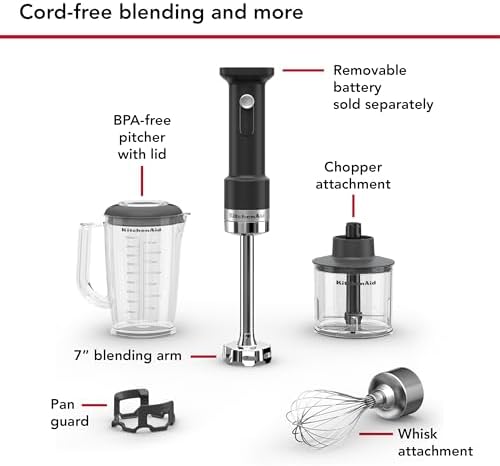 KitchenAid Go Cordless Hand Blender w/Accessories, battery sold separately - Image 3
