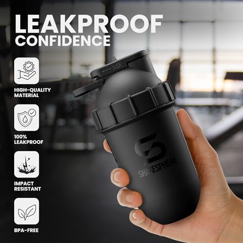 Tumbler View 24oz Shaker, Clear Window, Bladeless, Matte Black