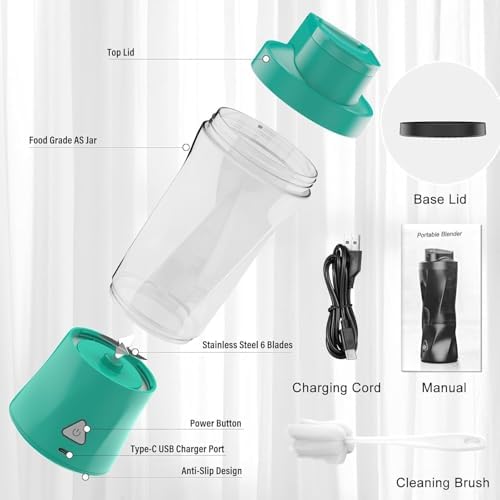 Portable Blender, 360 Watt Personal Blender for Shakes and Smoothies, Green - Image 7