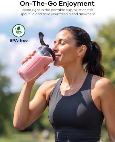 Ganiza Smoothie Blender Auto Program, Personal Kitchen Blenders 1000W Max - Image 6